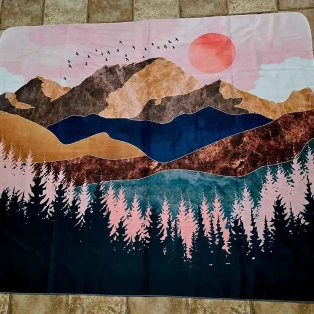 Large Mountain Landscape Wall Tapestry